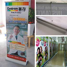 Floding base roll up banner